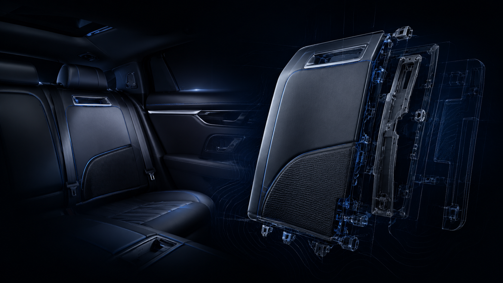 Automotive seatback feature background